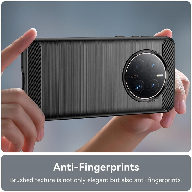 Противоударен Калъф за Huawei Mate 50 Pro, Premium Carbon Case, Черен (4)
