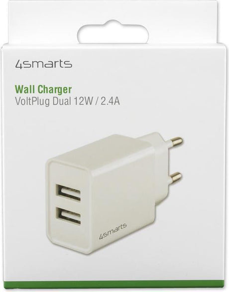 Зарядно за Таблет, 4Smarts 220v Voltplug Dual 2.4a, Бял (5)