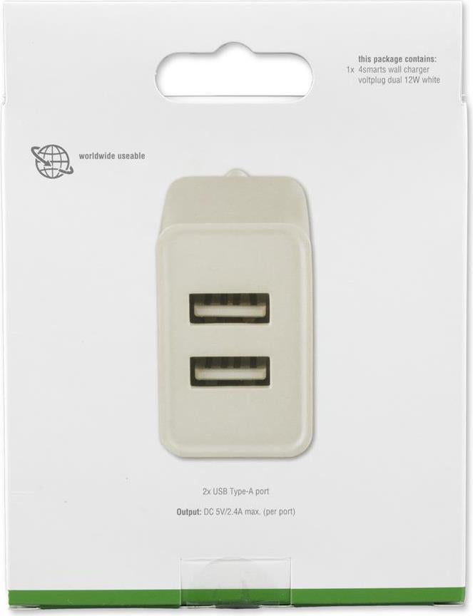 Зарядно за Таблет, 4Smarts 220v Voltplug Dual 2.4a, Бял (4)