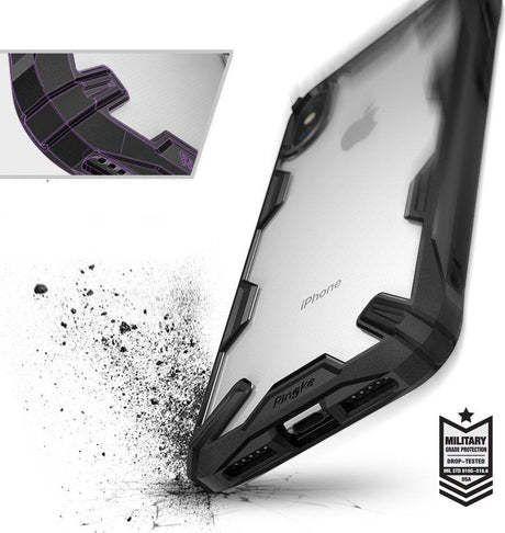 Противоударен Хибриден Калъф за iPhone XS/X, Ringke Fusion X Case, Черен (3)