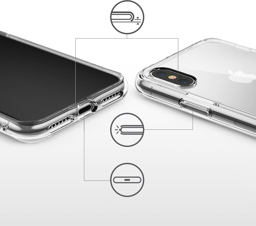 Противоударен Хибриден Калъф за iPhone XS/X, Ringke Fusion Case, Прозрачен (5)