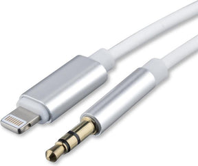 Аудио Адаптер за iPhone и iPad, 4Smarts Lightning to Aux 3.5 mm Jack Cable 1m, Бял