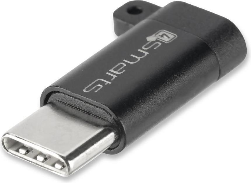 USB Преход/Адаптер, 4Smarts micro-USB to USB-C, Черен (Bulk) (2)