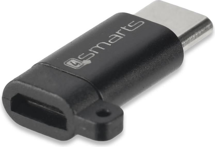 USB Преход/Адаптер, 4Smarts micro-USB to USB-C, Черен (Bulk) (3)