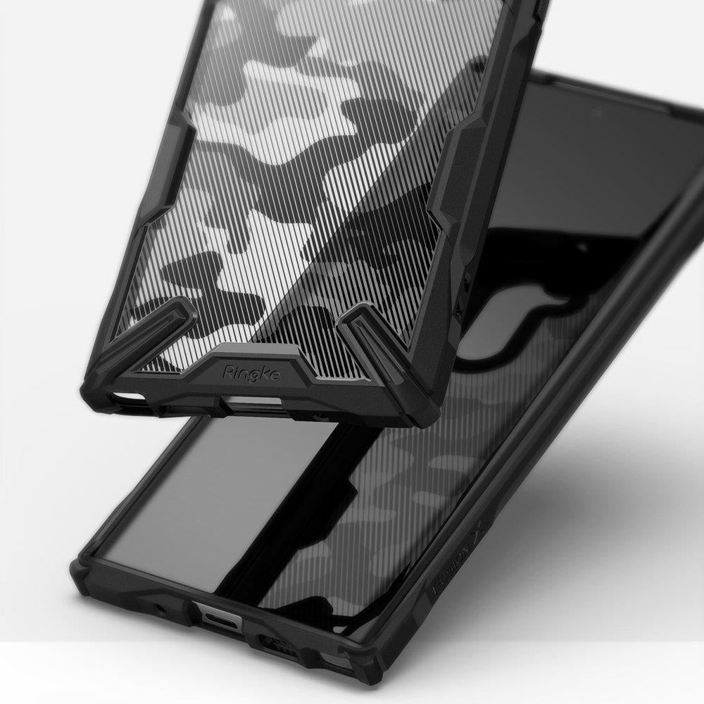 Противоударен Хибриден Калъф за Samsung Note 10, Ringke Fusion X Camouflage Case, Черен (6)