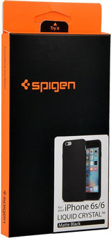 Противоударен Силиконов Калъф за iPhone 6/6s, Spigen Liquid Crystal Case, Черен (7)