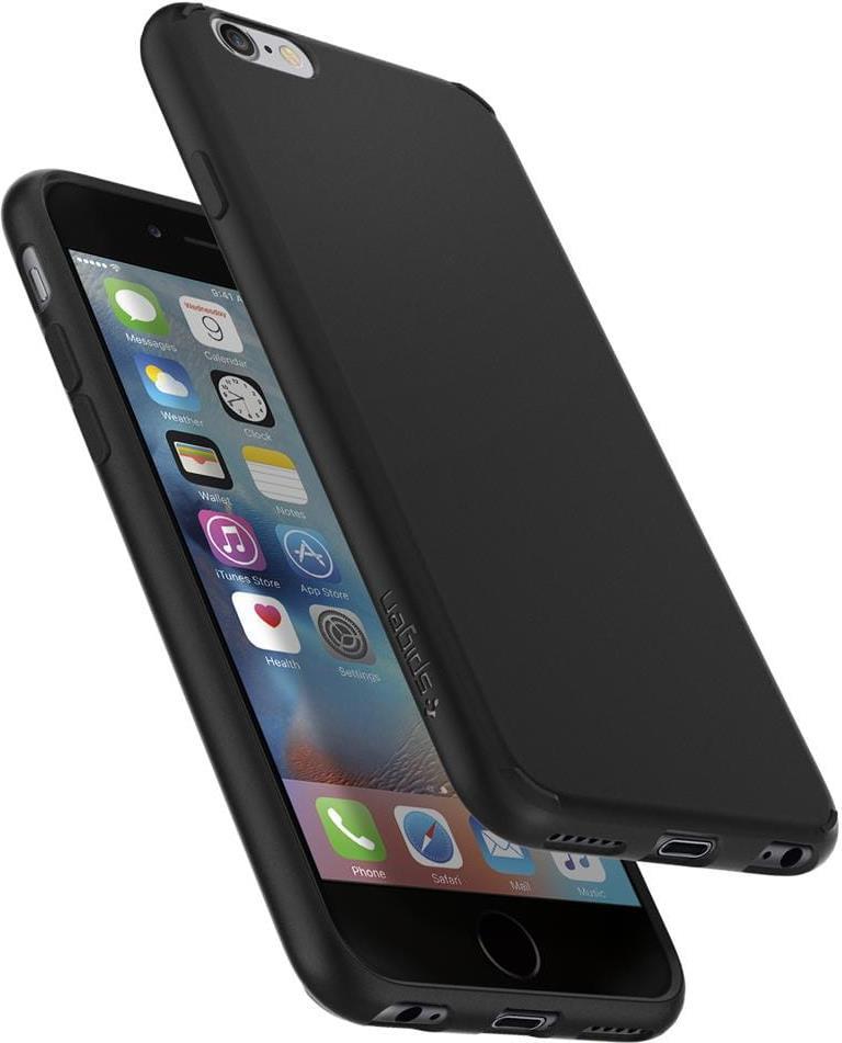 Противоударен Силиконов Калъф за iPhone 6/6s, Spigen Liquid Crystal Case, Черен (6)