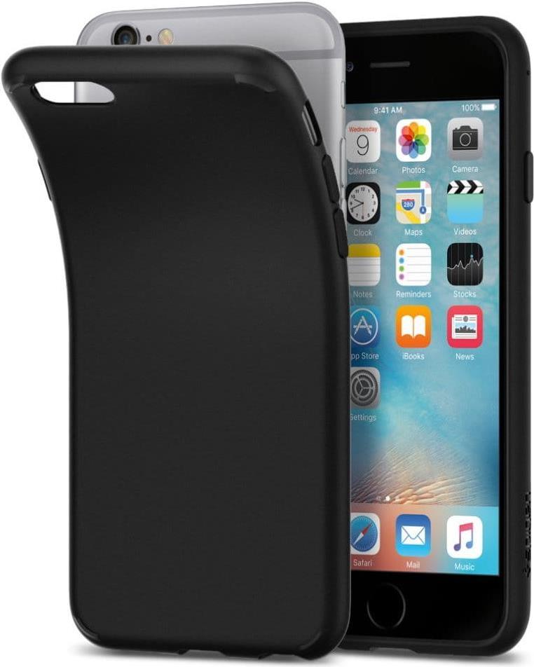 Противоударен Силиконов Калъф за iPhone 6/6s, Spigen Liquid Crystal Case, Черен (2)