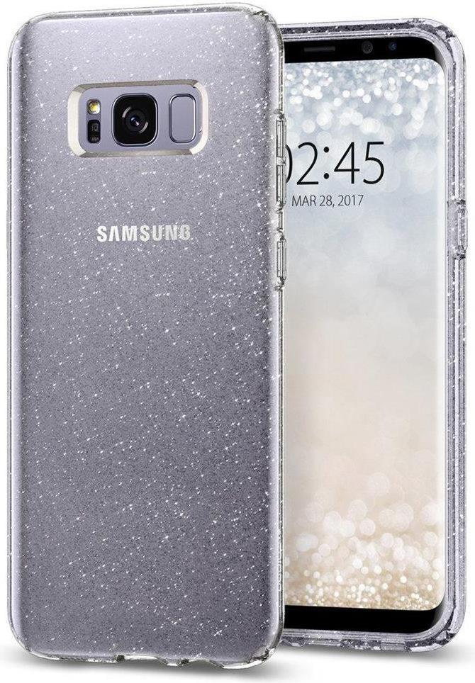 Противоударен Блестящ Калъф за Samsung S8, Spigen Liquid Crystal Glitter Quartz Case, Прозрачен