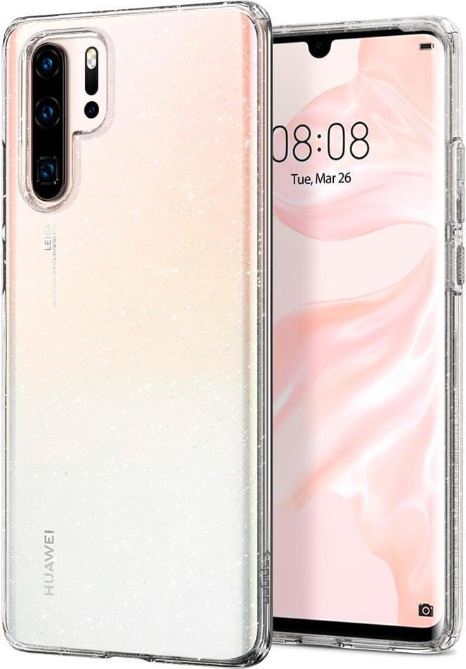 Противоударен Блестящ Калъф за Huawei P30 Pro, Spigen Liquid Crystal Glitter Quartz Case, Прозрачен (5)