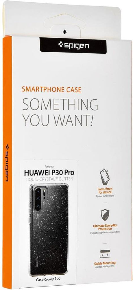 Противоударен Блестящ Калъф за Huawei P30 Pro, Spigen Liquid Crystal Glitter Quartz Case, Прозрачен (7)