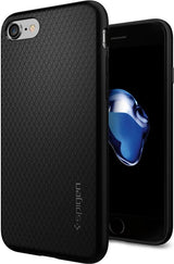 Противоударен Силиконов Калъф за iPhone SE 2022/2020 8/7, Spigen Liquid Air Case, Черен (7)