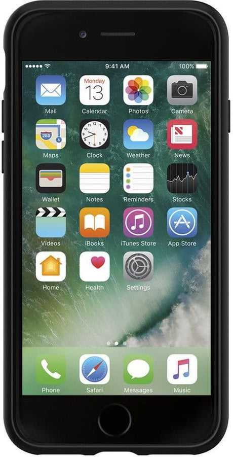 Противоударен Силиконов Калъф за iPhone SE 2022/2020 8/7, Spigen Liquid Air Case, Черен (3)