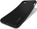 Противоударен Силиконов Калъф за iPhone SE 2022/2020 8/7, Spigen Liquid Air Case, Черен (2)