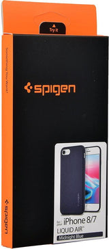 Противоударен Силиконов Калъф за iPhone SE 2022/2020 8/7, Spigen Liquid Air Case, Черен (9)