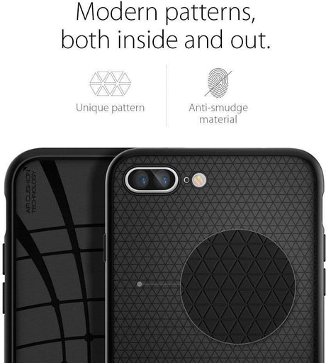 Противоударен Силиконов Калъф за iPhone 8/7 Plus, Spigen Liquid Air Case, Черен (3)