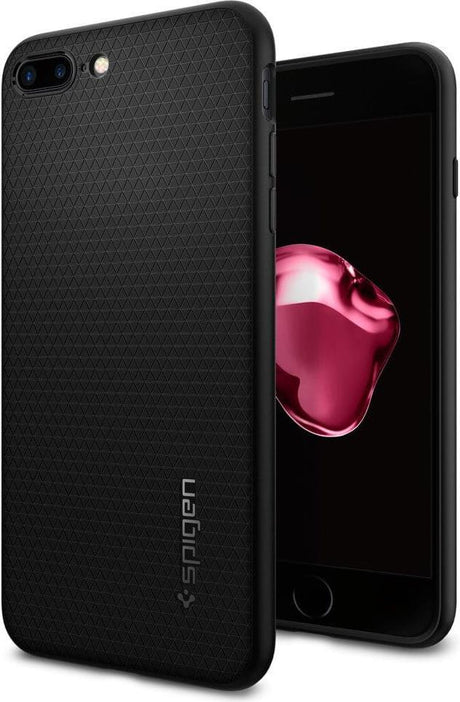 Противоударен Силиконов Калъф за iPhone 8/7 Plus, Spigen Liquid Air Case, Черен (5)