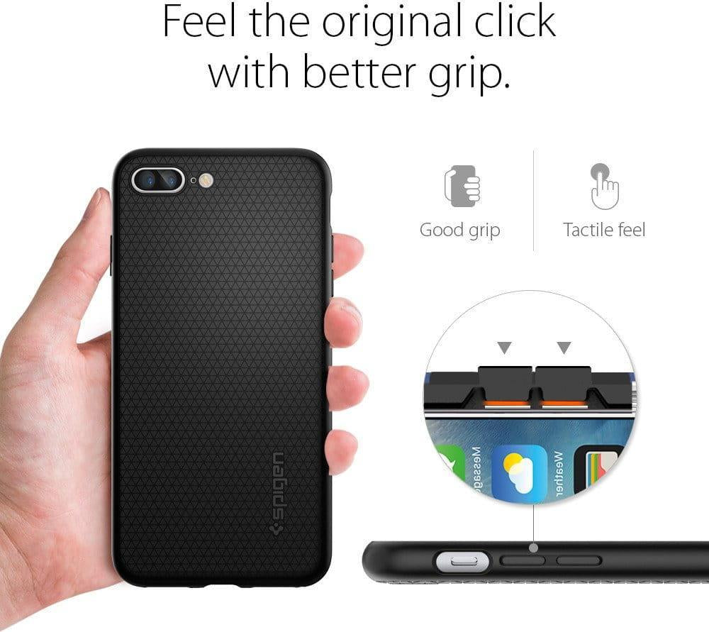 Противоударен Силиконов Калъф за iPhone 8/7 Plus, Spigen Liquid Air Case, Черен (4)