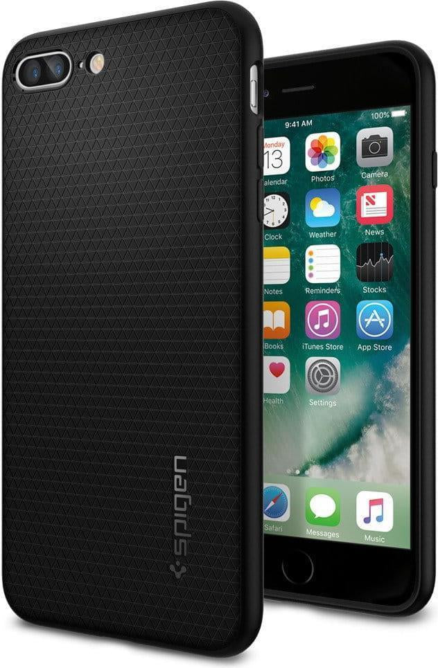 Противоударен Силиконов Калъф за iPhone 8/7 Plus, Spigen Liquid Air Case, Черен
