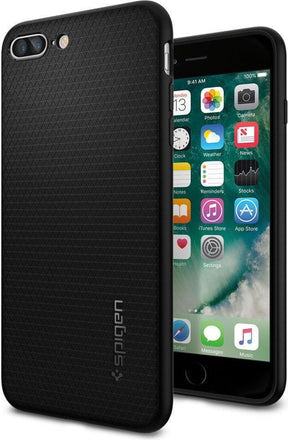 Противоударен Силиконов Калъф за iPhone 8/7 Plus, Spigen Liquid Air Case, Черен