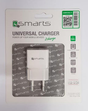 Зарядно за iPhone, 4Smarts 220v Powerplug 1a, Бял