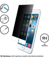 Anti-Spy Стъклен Протектор за iPhone 8/7/6 Plus, Eiger Privacy 3D Glass, Бял (2)