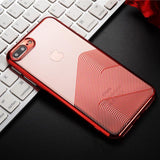 Силиконов Калъф за iPhone 8/7 Plus, Sulada Line Case, Червен (2)