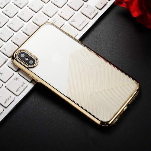 Силиконов Калъф за iPhone 8/7 Plus, Sulada Line Case, Златист (2)