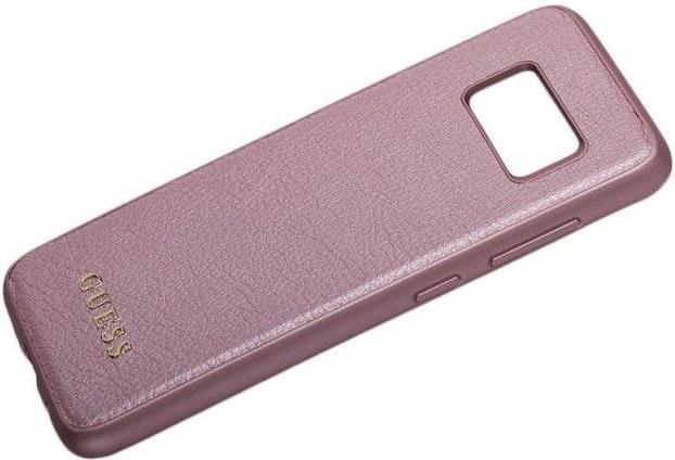 Луксозен Кожен Калъф за Samsung S8, Guess Leather Case, Розов (2)