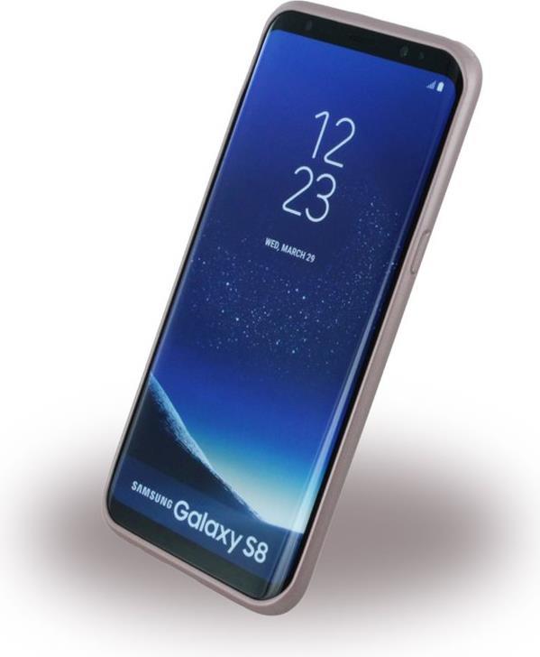Луксозен Кожен Калъф за Samsung S8, Guess Leather Case, Розов (4)