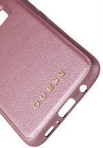 Луксозен Кожен Калъф за Samsung S8, Guess Leather Case, Розов (3)
