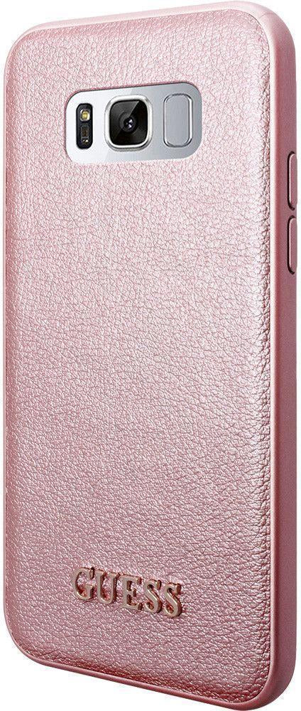 Луксозен Кожен Калъф за Samsung S8, Guess Leather Case, Розов