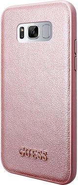 Луксозен Кожен Калъф за Samsung S8, Guess Leather Case, Розов