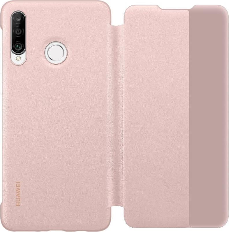 Оригинален Активен Калъф за Huawei P30 Lite Smart View Book Case, Розов (3)