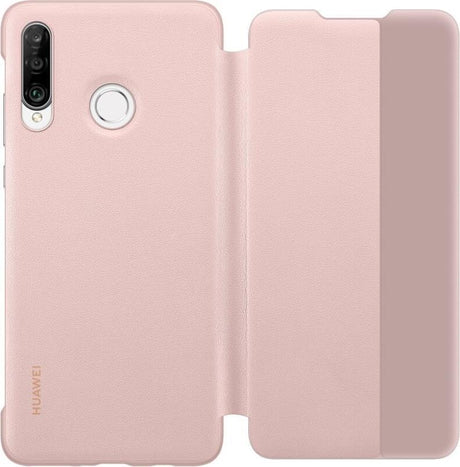 Оригинален Активен Калъф за Huawei P30 Lite Smart View Book Case, Розов (3)