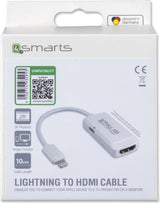 HDMI Адаптер за iPhone и iPad, 4Smarts Converter lightning to HDMI 10cm, Бял (3)