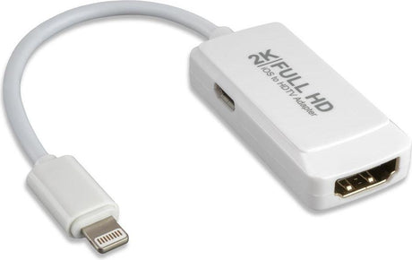 HDMI Адаптер за iPhone и iPad, 4Smarts Converter lightning to HDMI 10cm, Бял