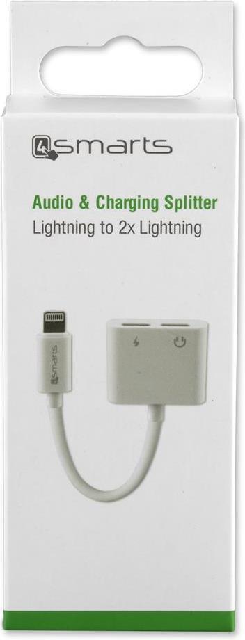 Аудио Адаптер за iPhone и iPad, 4Smarts Soundsplit Female Lightnig x 2, Бял (3)