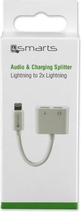 Аудио Адаптер за iPhone и iPad, 4Smarts Soundsplit Female Lightnig x 2, Бял (3)