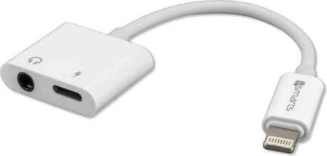 Аудио Адаптер за iPhone и iPad, 4Smarts Soundsplit Lightnig & AUX 3.5 mm, Бял (2)