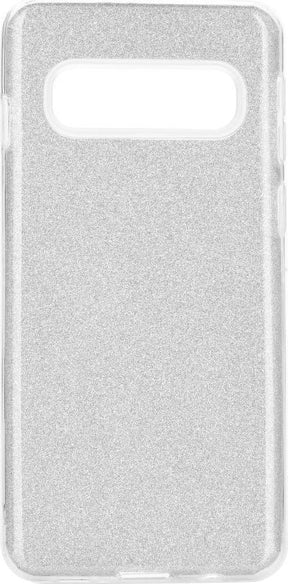 Блестящ Силиконов Калъф за Samsung S10, Forcell Shining Case, Сребрист