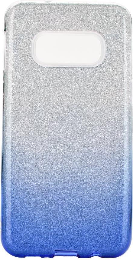 Блестящ Силиконов Калъф за Samsung S10e, Forcell Shining Case, Сребро/Син