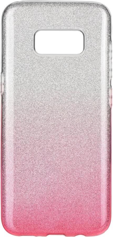 Блестящ Силиконов Калъф за Samsung S6, Forcell Shining Case, Сребро/Розов