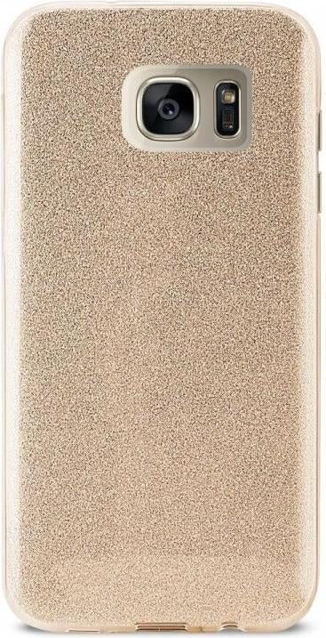 Блестящ Силиконов Калъф за Samsung S7, Forcell Shining Case, Златист