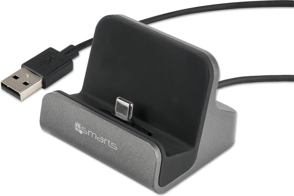 Стойка за Зареждане на Телефон, 4Smarts Holder VoltDock USB-C, Сив (5)