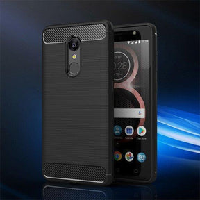 Противоударен Силиконов Калъф за Lenovo K8, Forcell Carbon Case, Черен