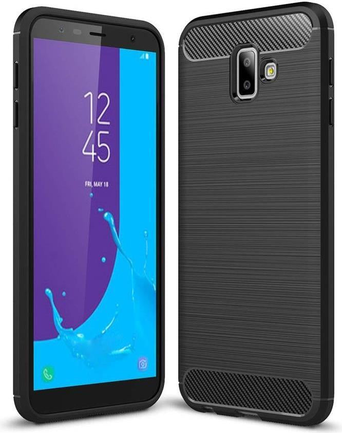 Противоударен Силиконов Калъф за Samsung J6 Plus 2018, Forcell Carbon Case, Черен