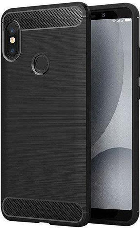 Противоударен Силиконов Калъф за Xiaomi Redmi Note 5 Pro, Forcell Carbon Case, Черен