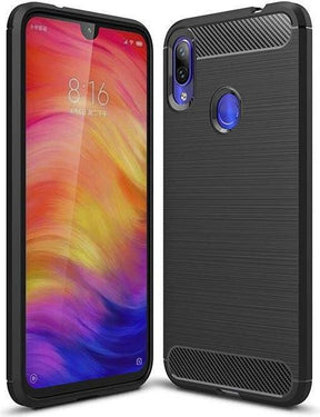 Противоударен Силиконов Калъф за Xiaomi Redmi Note 7, Forcell Carbon Case, Черен