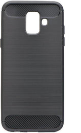 Противоударен Силиконов Калъф за Samsung A6 2018, Forcell Carbon Case, Черен